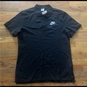 Nike Sportswear Men’s Black Athletic Pique Polo Short Sleeve Size Large NWT